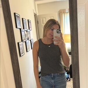 Striped Black and White Women's Top